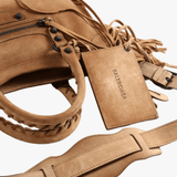 Tan bag, front view