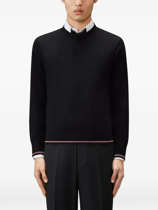 Black knitwear, full body view