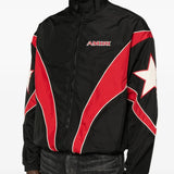 Black jackets worn by a person, showing the jackets fit