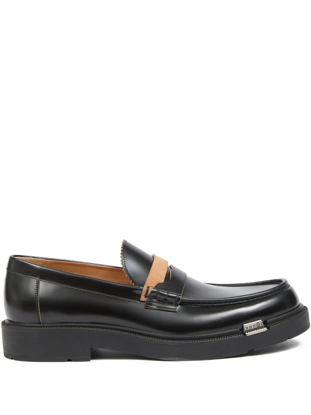 Black loafer, front view