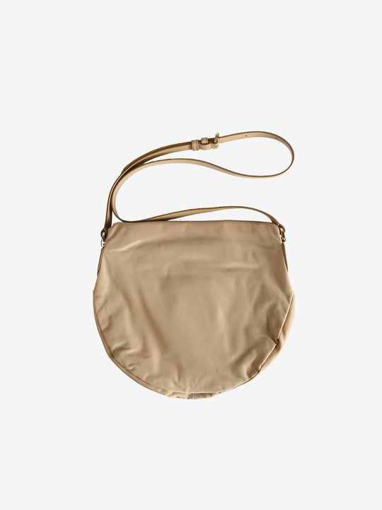 Tan bags, back view