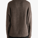 Brown knitwear, full body view