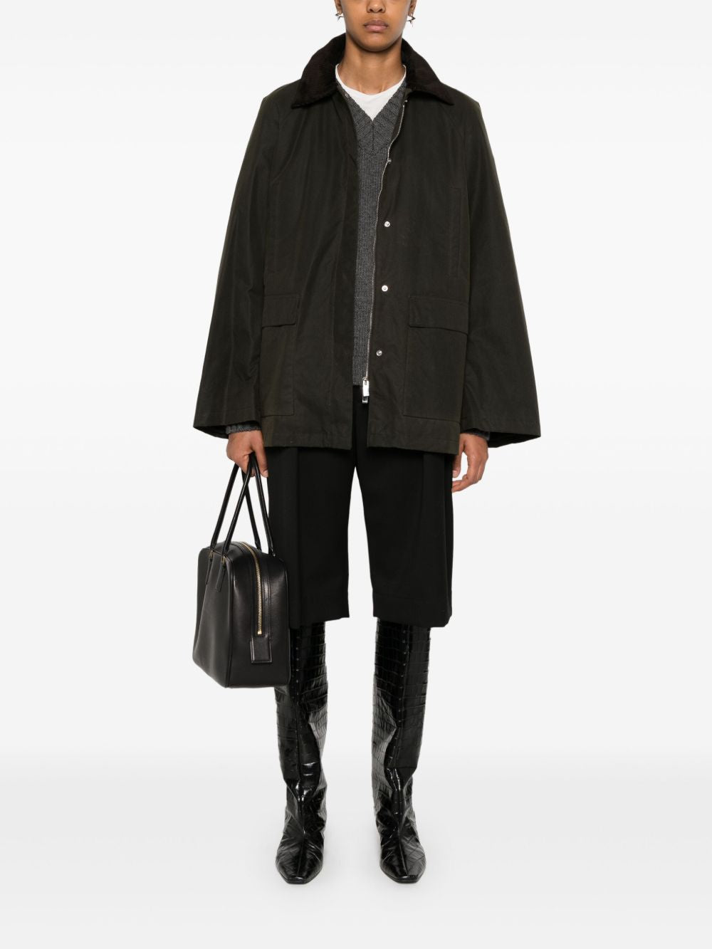 Green jacket, full body view