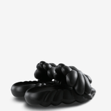 Black sandals, front view