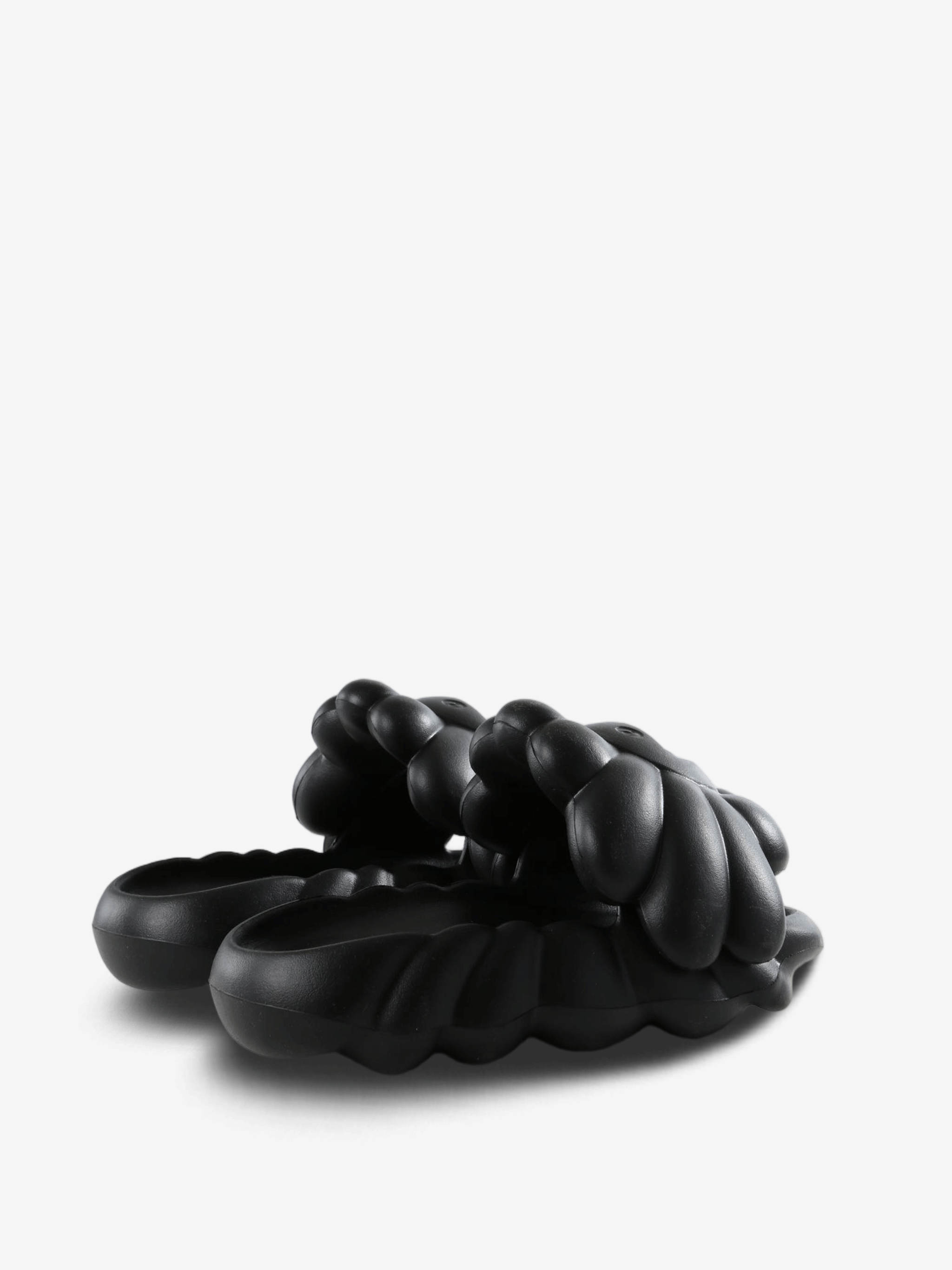 Black sandals, front view