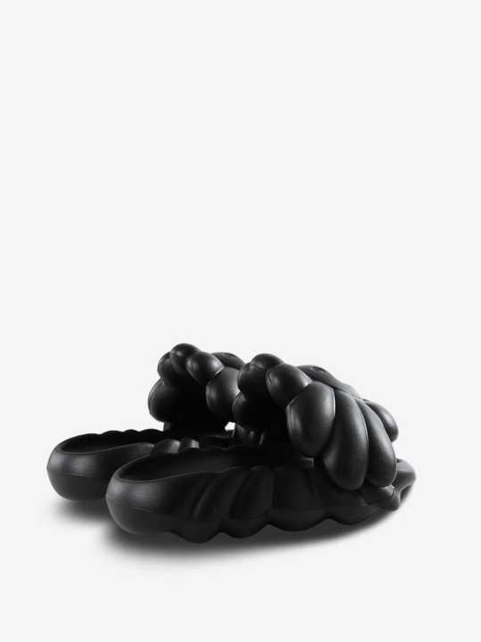 Black sandals, front view