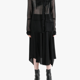 Black shirt , full body view