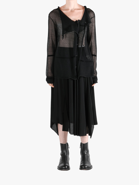 Black shirt , full body view