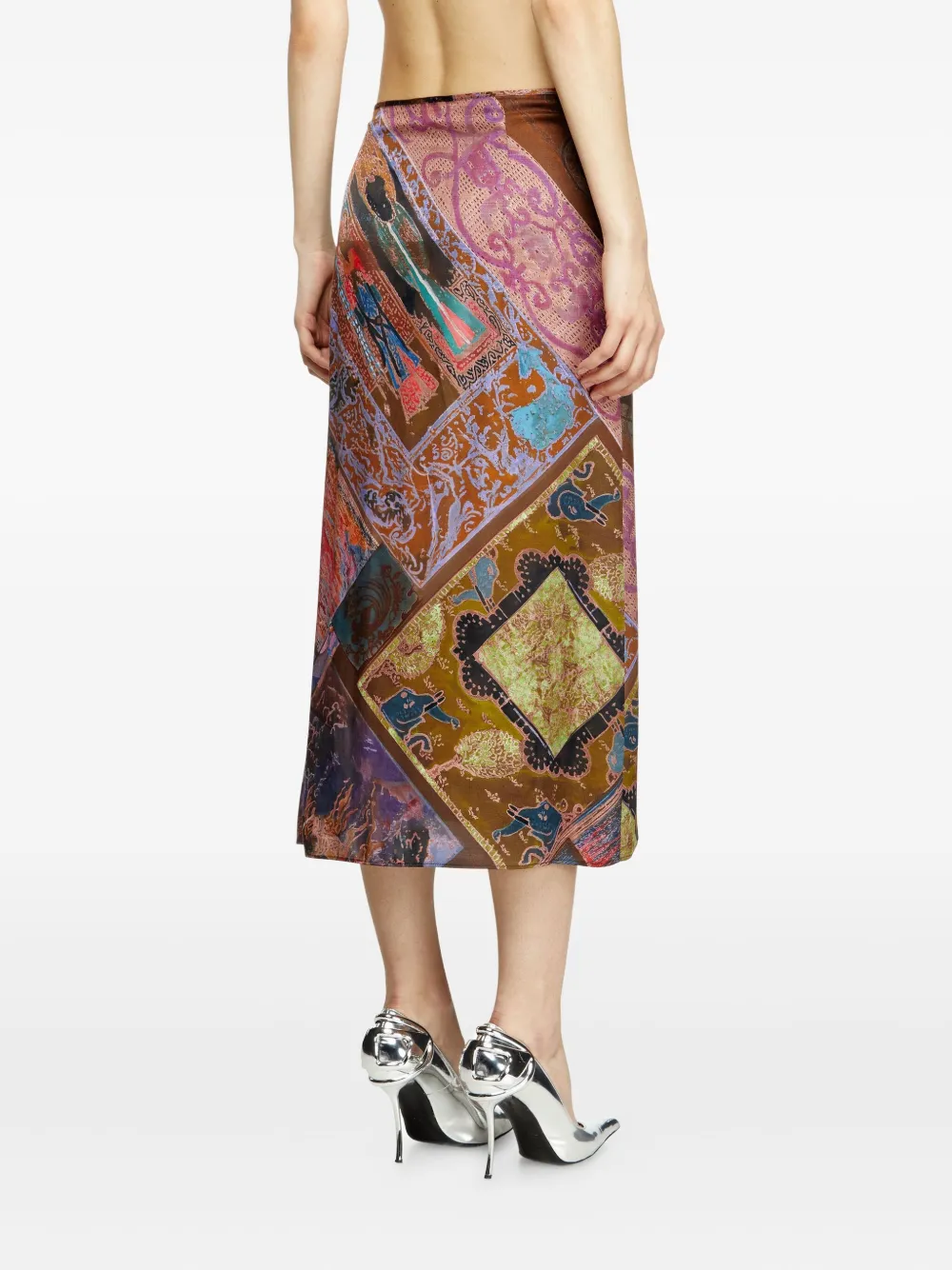 Brown skirt worn by a person, showing the skirt's fit