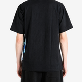 Black t-shirt, full body view