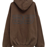 Brown hoodie,back view