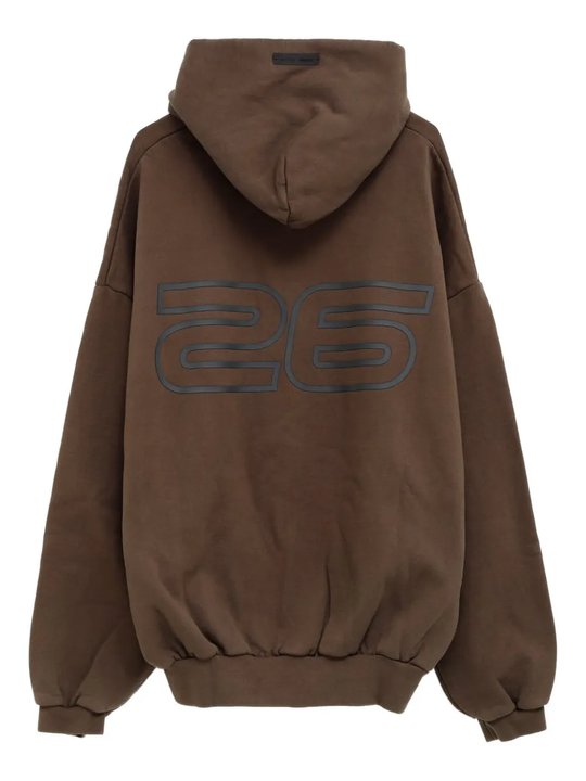 Brown hoodie,back view