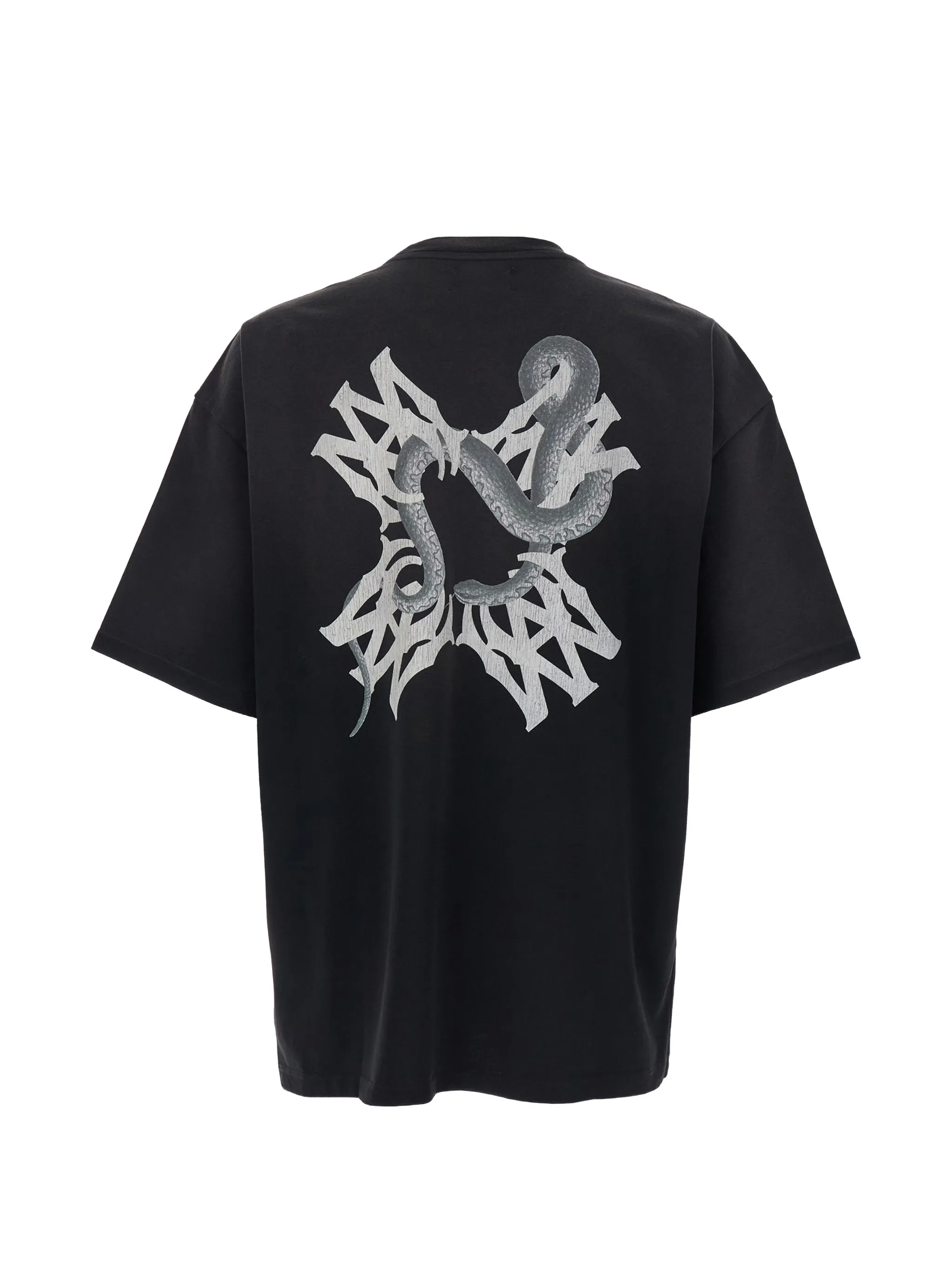 Black t-shirt, back view