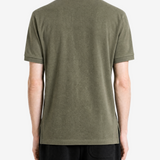 Green shirt, full body view