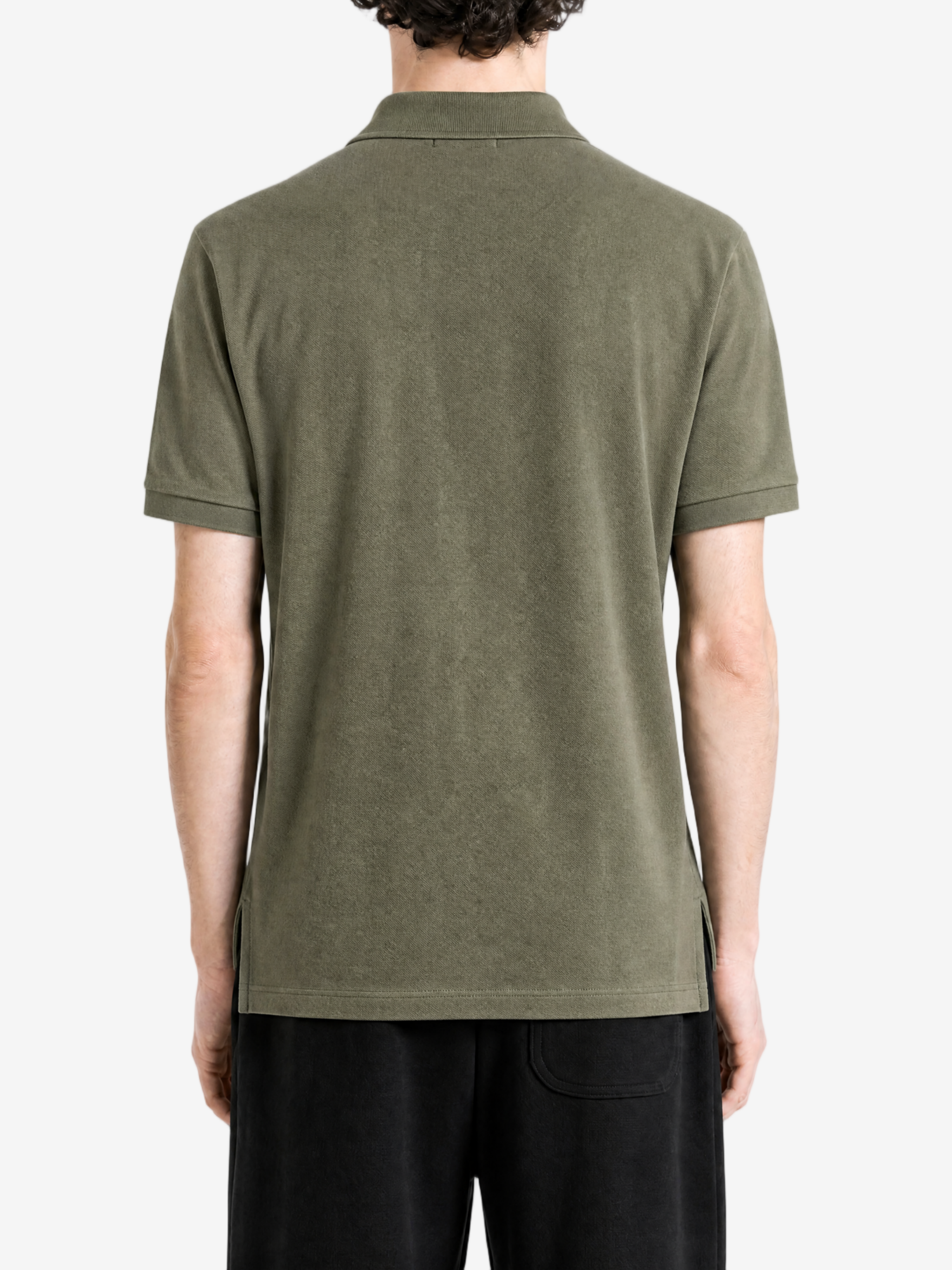 Green shirt, full body view