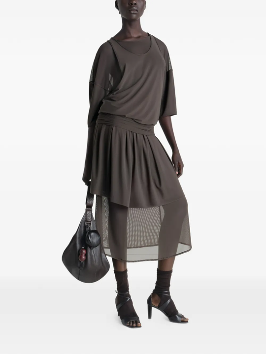 Brown dresses, full body view