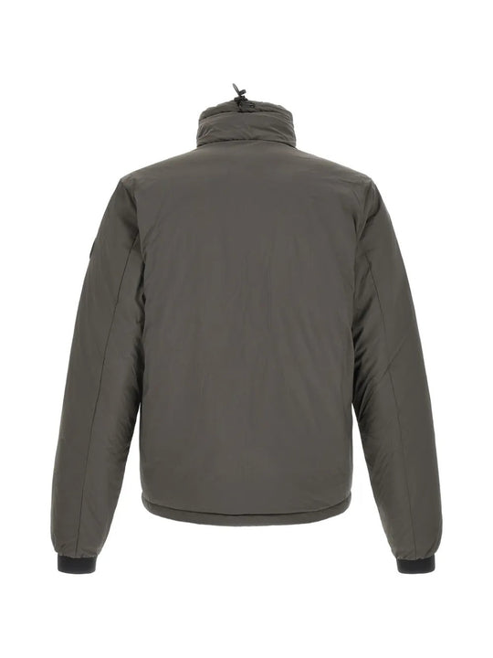 Grey jacket, back view
