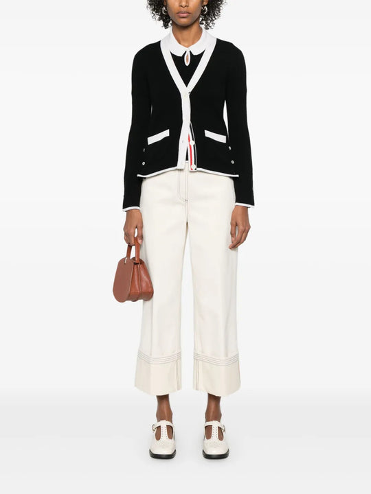 Black knitwear, full body view