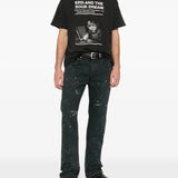 Black t-shirt, full body view