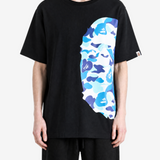 Black t-shirt, full body view