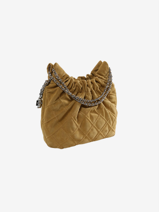 Tan bag, front view