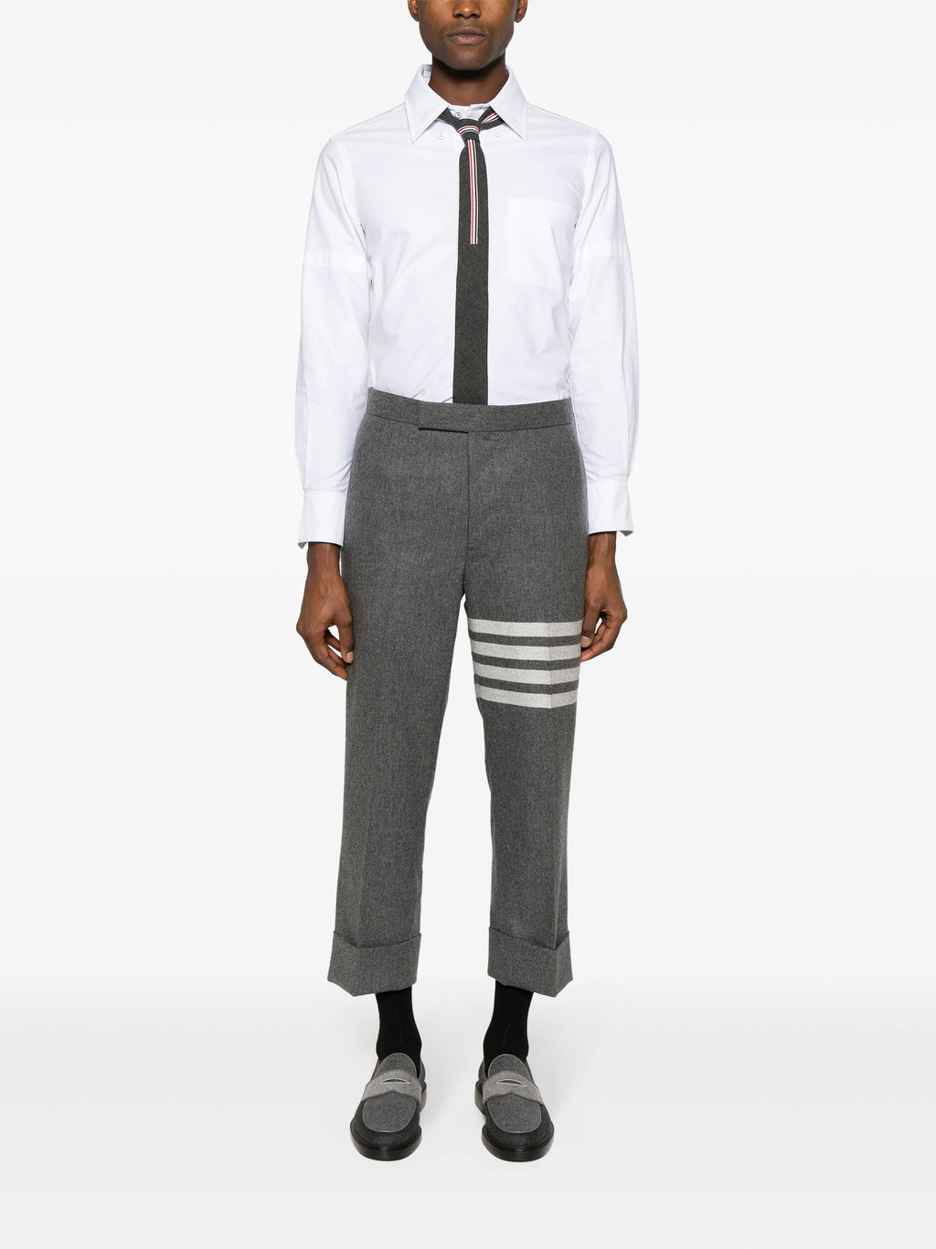 THOM BROWNE - Men Straight Fit B/D L/S Shirt W/Self Armband And Triple Stitch Rwb Placket In Oxford