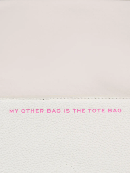 Close up of white bag,showing texture of the leather fabric