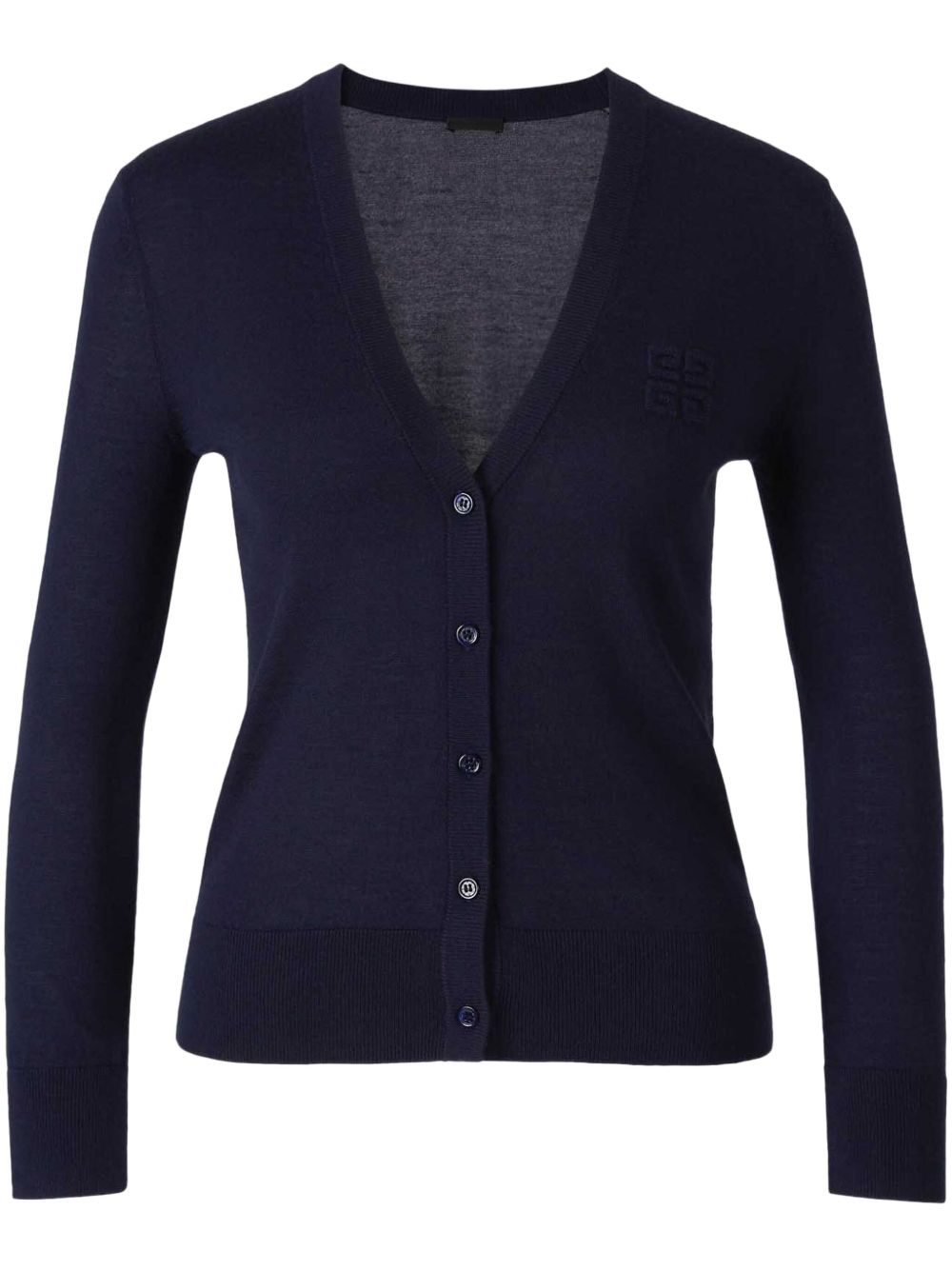 Navy knitwear, front view