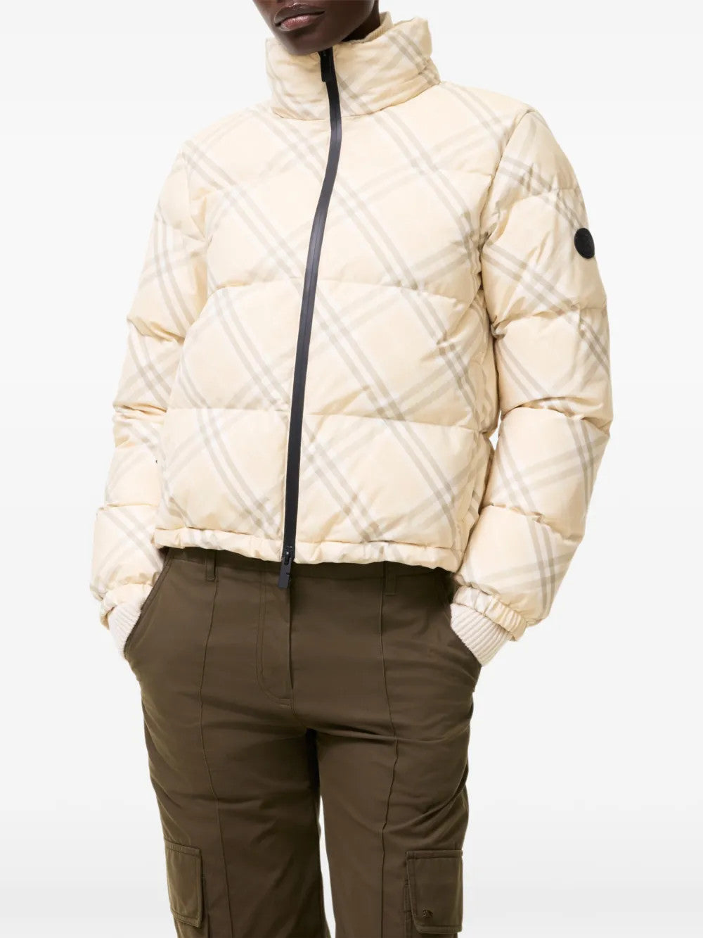 Tan jacket, full body view