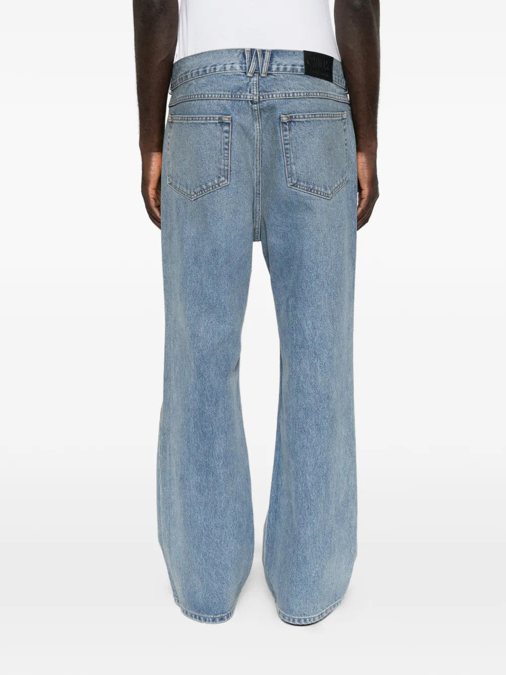 Blue pants, full body view