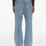 Blue pants, full body view