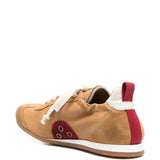 Tan shoes, back view