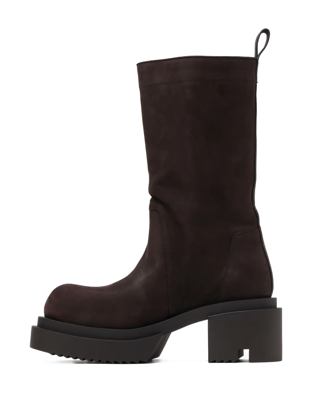 Brown high boots,, front view