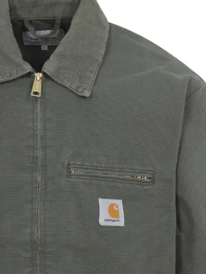 Green jackets-coats, front view showing vertical stripes 
