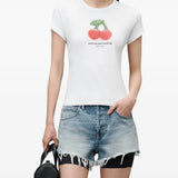 White t-shirt, full body view