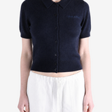 Navy hoodie, front view