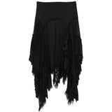 ANN DEMEULEMEESTER - Women Aina Cadycontrast And Lace Ruffles Midi Panel Skirt