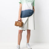 Tan bag, full body view
