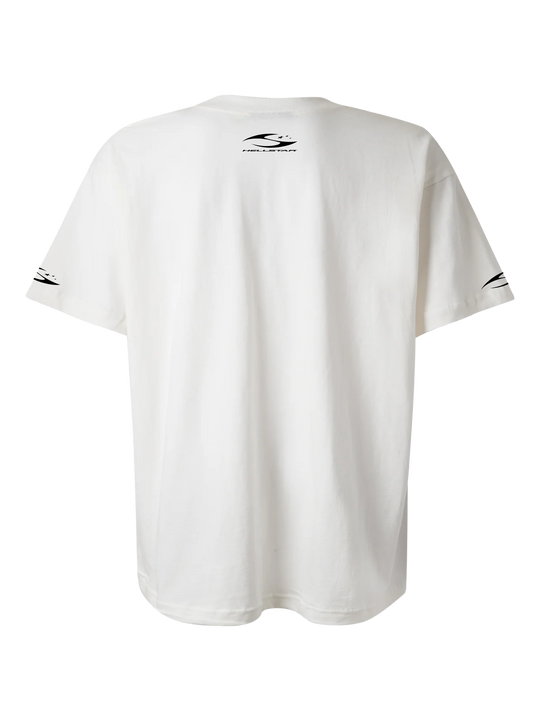 White t-shirt, back view