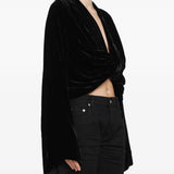 Black t-shirt worn by a person, showing the t-shirt fit