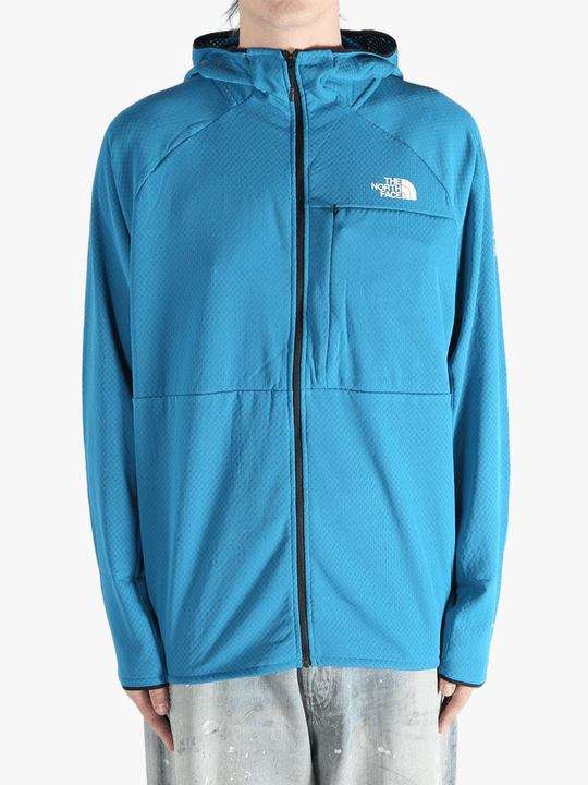 Blue hoodies worn by a person, showing the hoodies fit