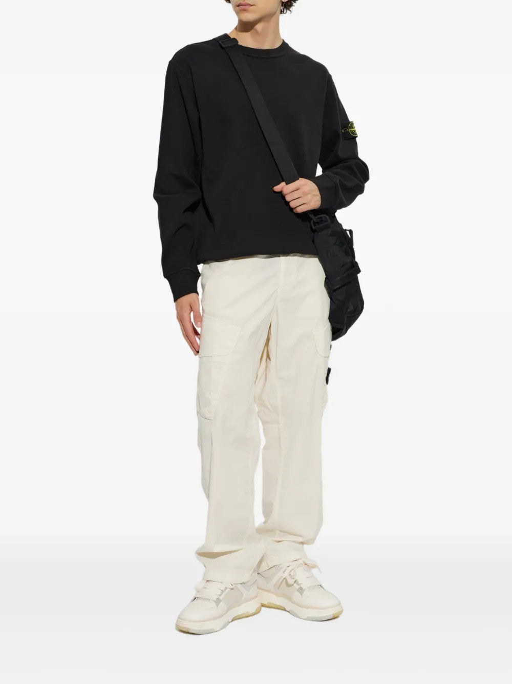 Black hoodie, full body view