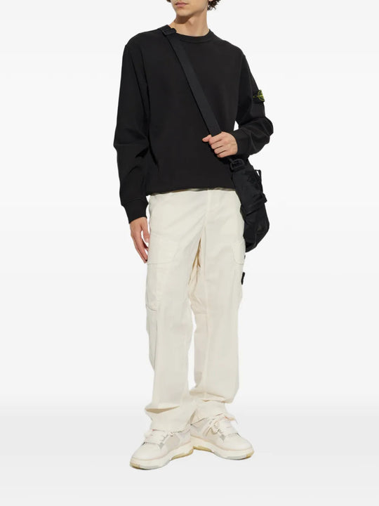 Black hoodie, full body view