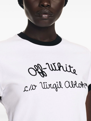 OFF-WHITE - Women EMBR Script Type Fitted Tee