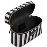 close up of blue bags, showing texture of the cotton fabric