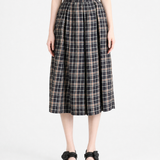 Navy skirt, full body view