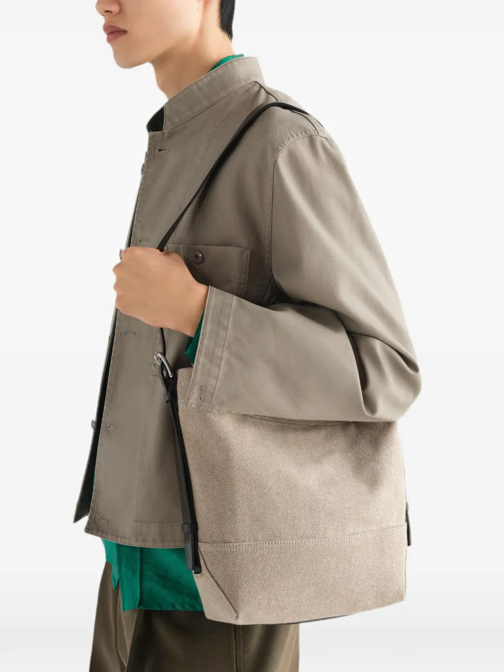 Tan bag, side view