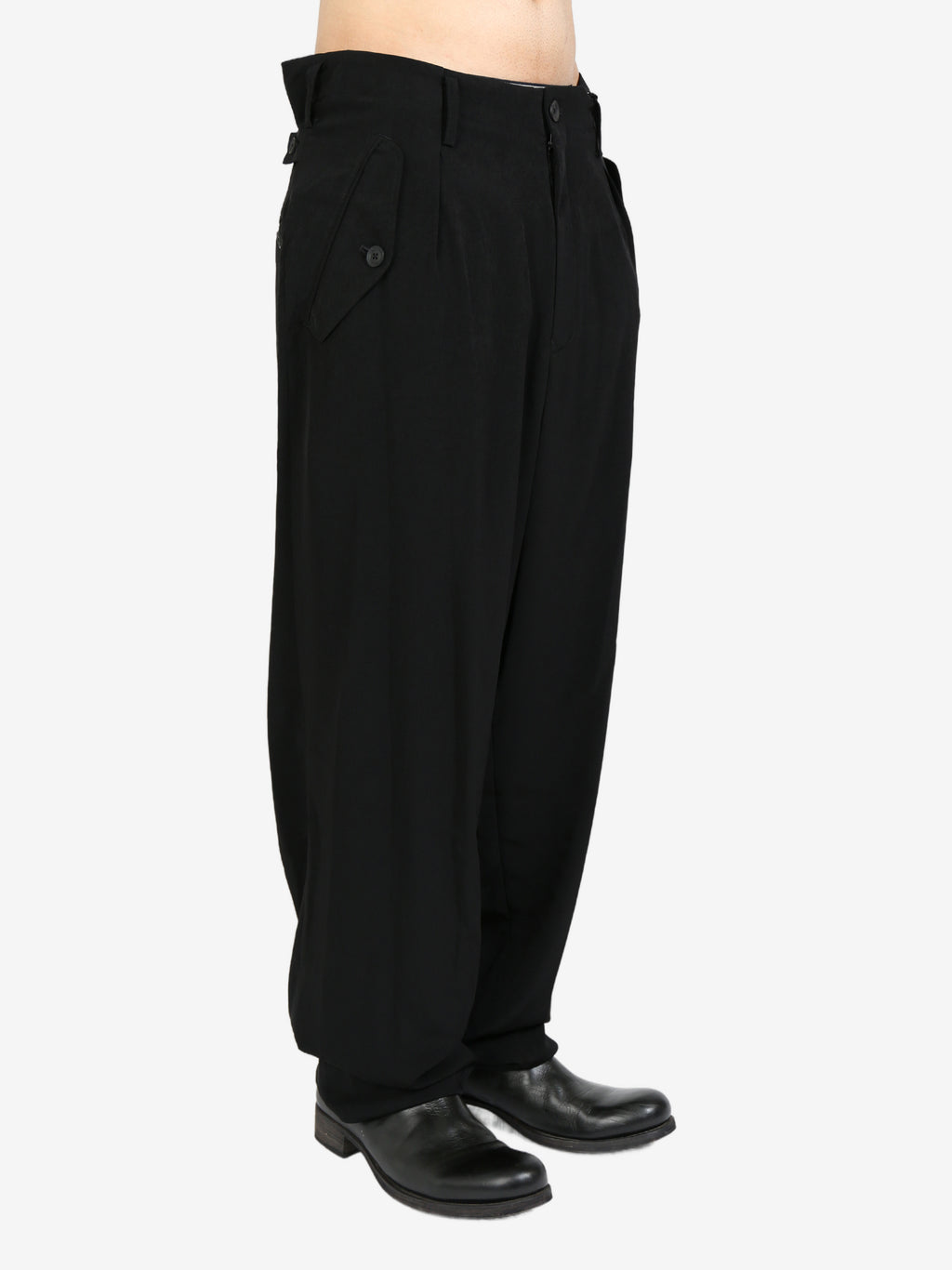 YOHJI YAMAMOTO POUR HOMME - Men M-Back Belt Tuxedo Pants