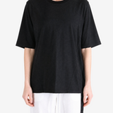 Black t-shirt, full body view
