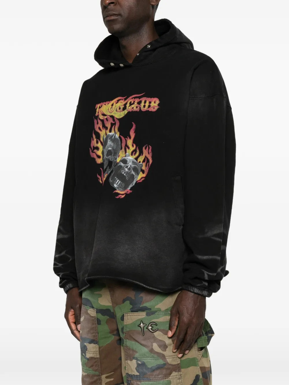 Black hoodie, full body view